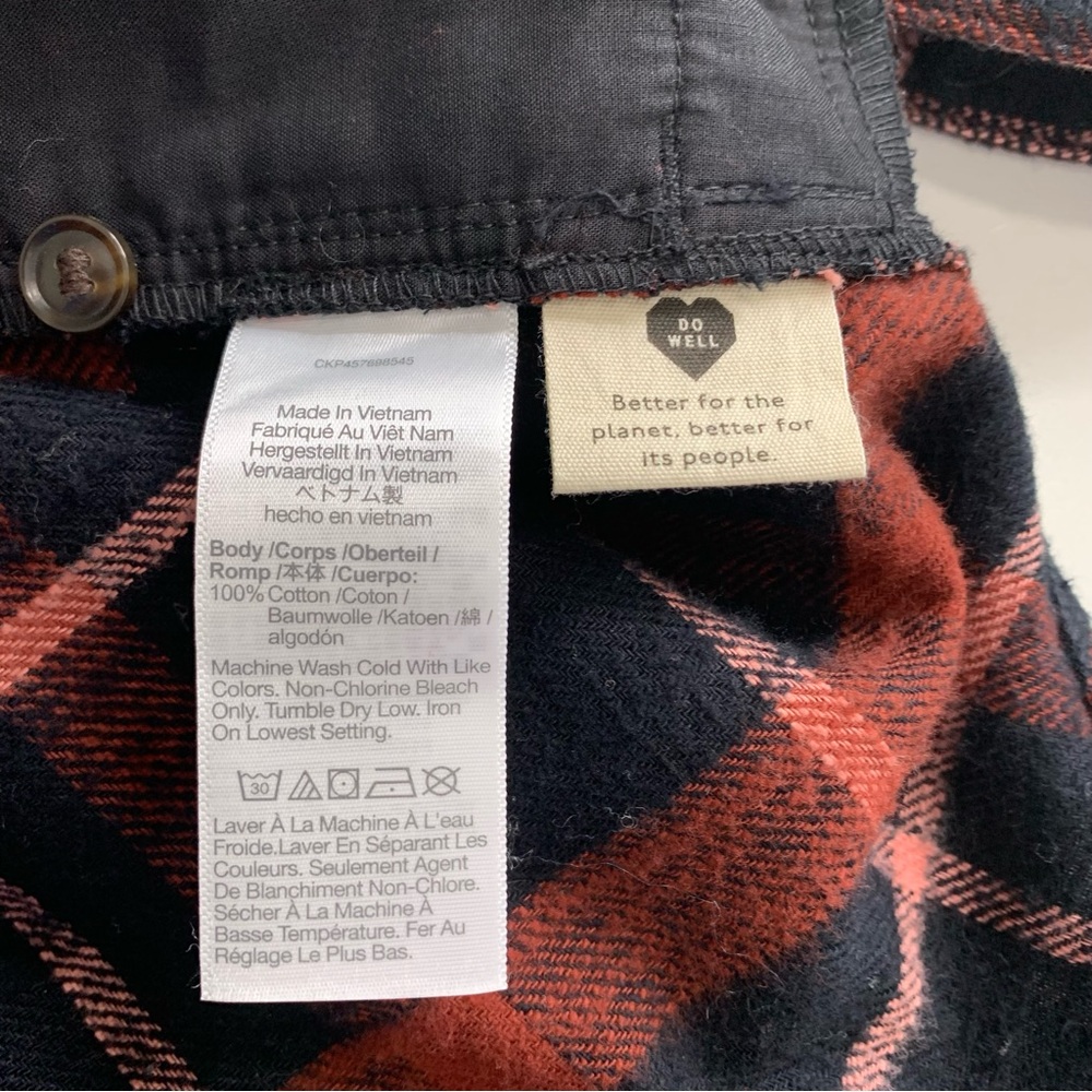 Madewell Slub Flannel Sunday Shirt in Evins Plaid Size XS Long Sleeves - Picture 10 of 14